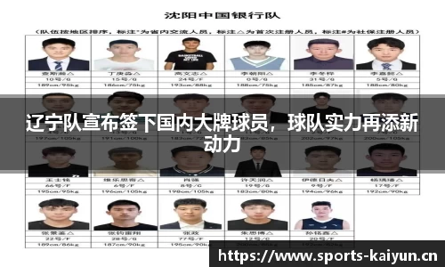 辽宁队宣布签下国内大牌球员，球队实力再添新动力