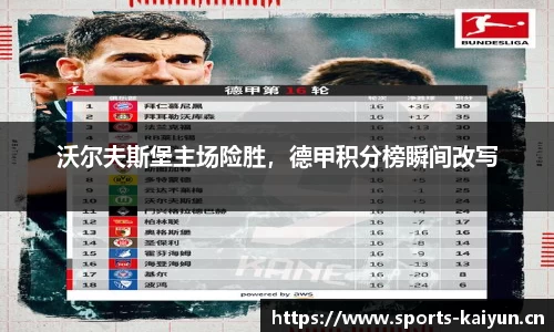 沃尔夫斯堡主场险胜，德甲积分榜瞬间改写